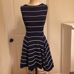 Alice and Olivia Navy Striped Dress